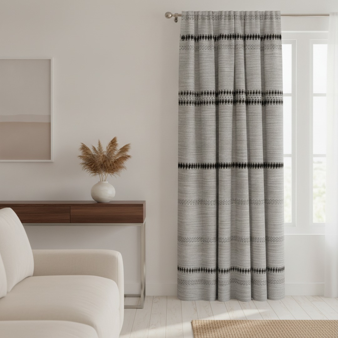 Fabric Gray Curtain 02 3D Model