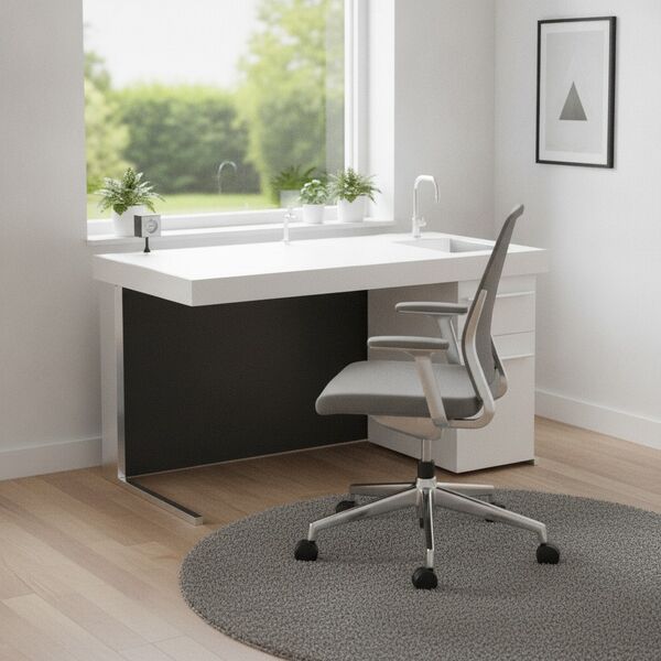 Laboratory White Desk 01 - interior view 1