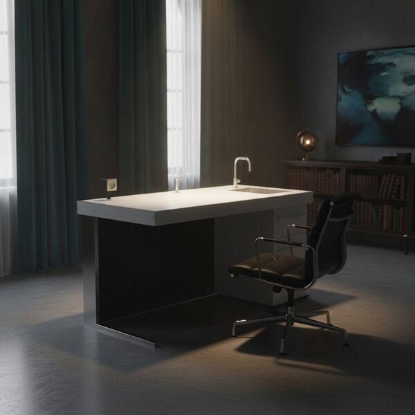Laboratory White Desk 01 - interior view 2