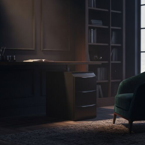 Black Under Counter Drawer 01 3D Model