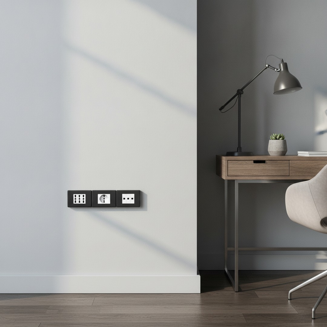Outlets Plastic White Electrical 01 3D Model