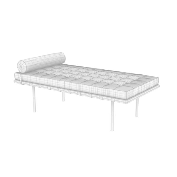 Knoll Barcelona Couch 3D model — clay shaded view