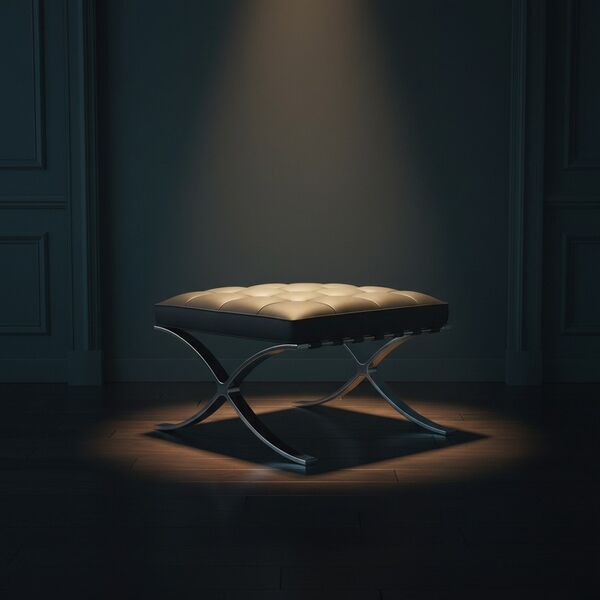 Knoll Barcelona Stool 3D model — styled interior scene