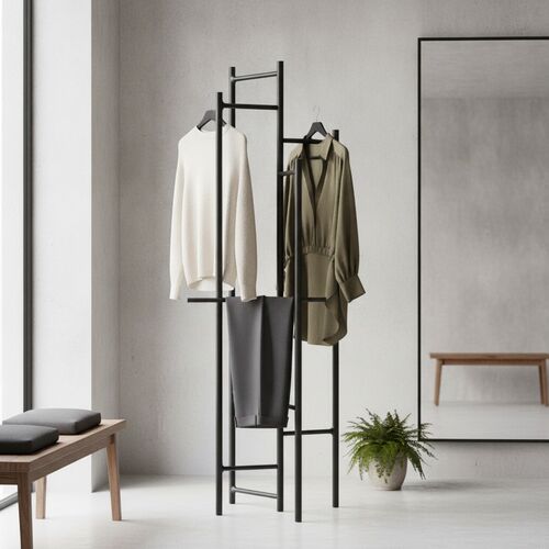 Clothes Metal Dark Gray Hangers 01 3D Model