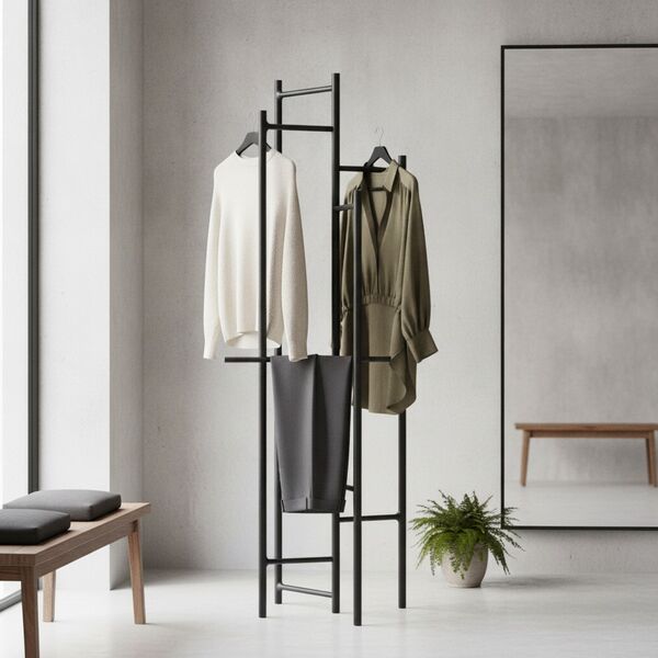 Clothes Metal Dark Gray Hangers 01 3D Model