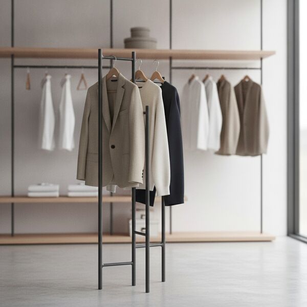Clothes Metal Dark Gray Hangers 01 - interior view 1