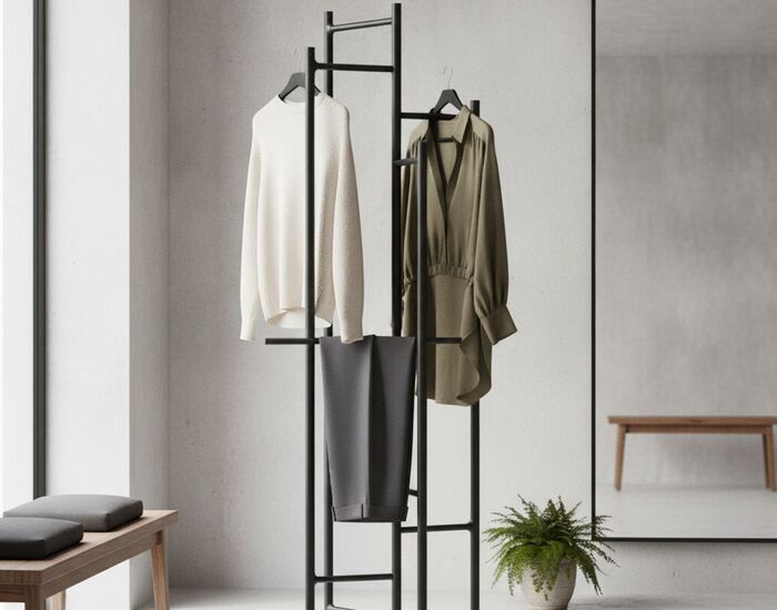 Clothes Metal Dark Gray Hangers 01 3D Model