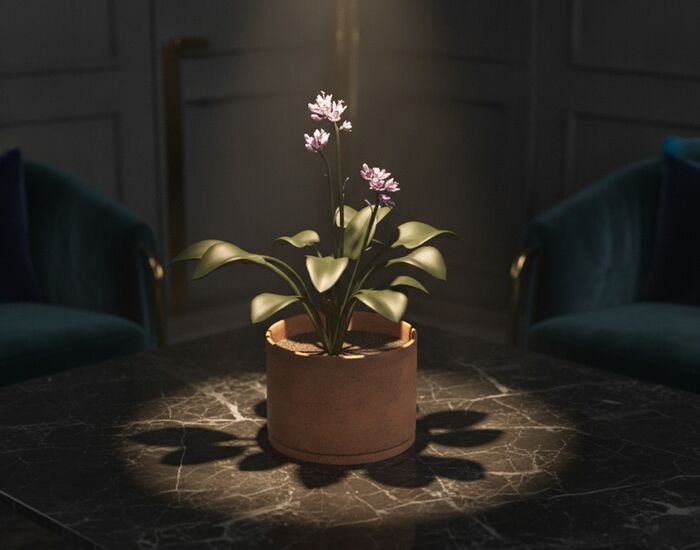 With Plant Flowerpot 01 3D Model
