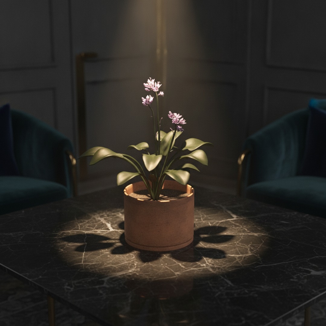 With Plant Flowerpot 01 3D Model