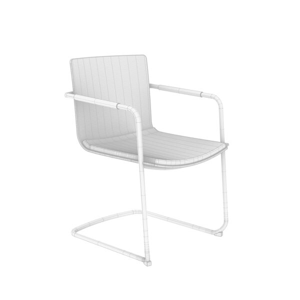 Wilkhahn Neos Cantilever Chair 3D model — clay shaded view