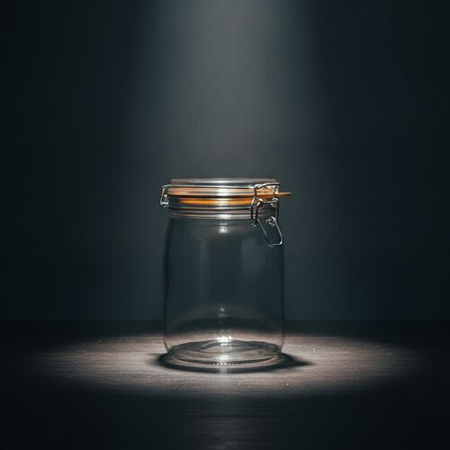 Transparent Glass With Cap Jar 01 3D Model
