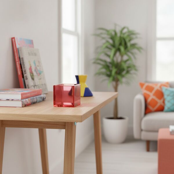 Glass Red Jar 01 - interior view 1