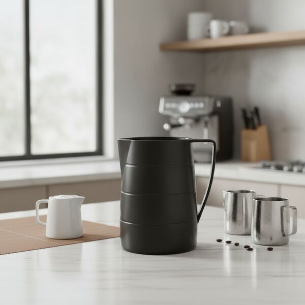 Milk Ceramic Black Jar 01 3D Model