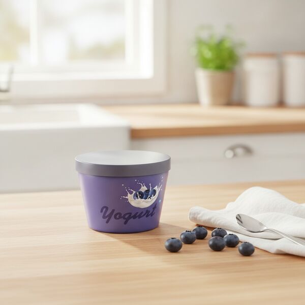 Yogurt Blueberry With Cap Jar 03 3D Model