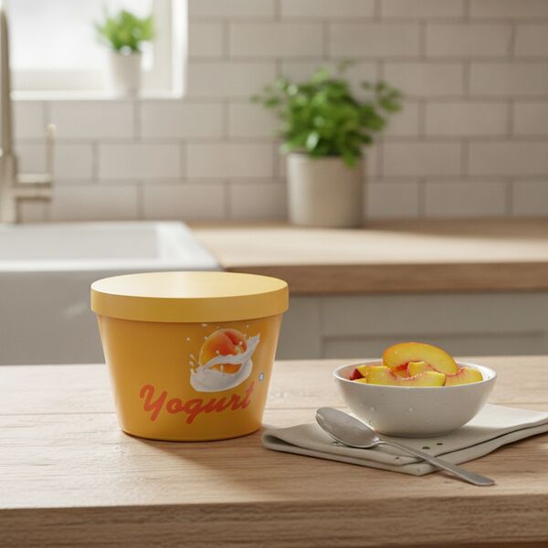 Yogurt Peach With Cap Jar 02 - interior view 1