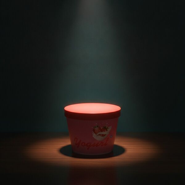 Yogurt Strawberry With Cap Jar 01 - interior view 2