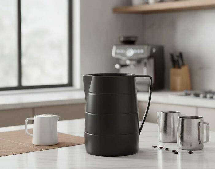 Milk Ceramic Black Jar 01 3D Model