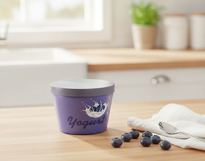 Yogurt Blueberry With Cap Jar 03 3D Model