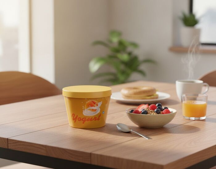 Yogurt Peach With Cap Jar 02 3D Model