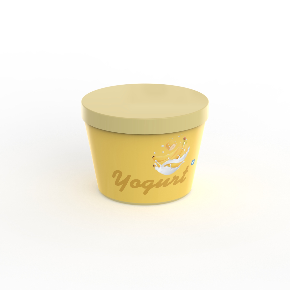 Jar Yogurt Banana With Cap 04 3D Model