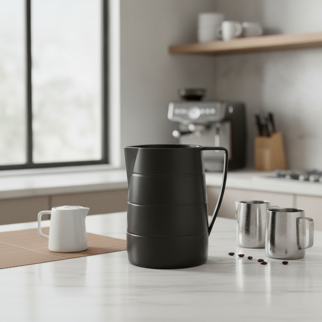 Milk Ceramic Black Jar 01 3D Model