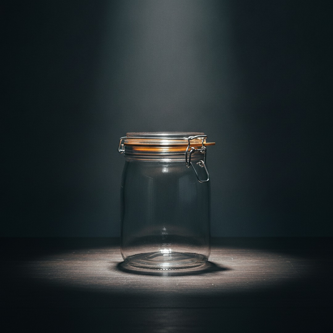 Transparent Glass With Cap Jar 01 3D Model
