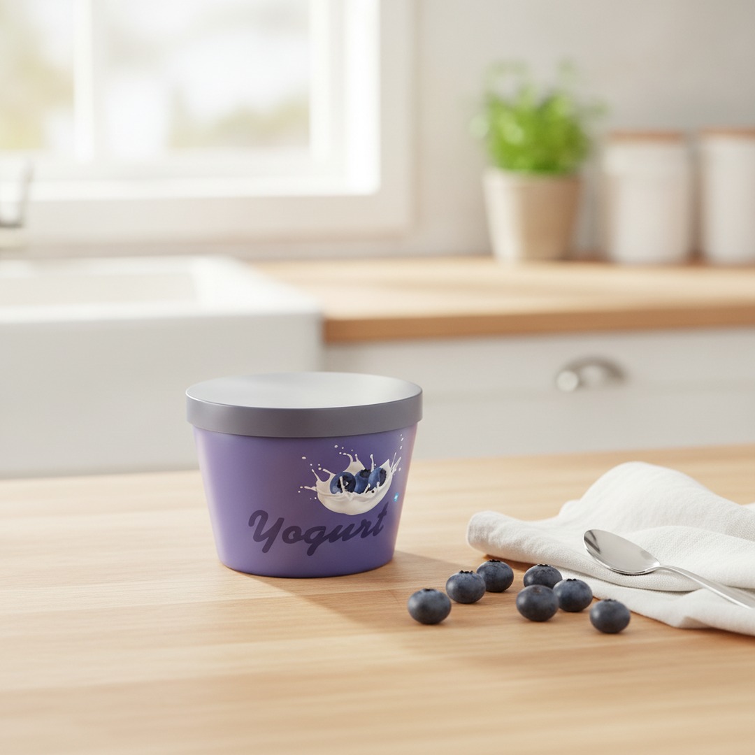 Yogurt Blueberry With Cap Jar 03 3D Model