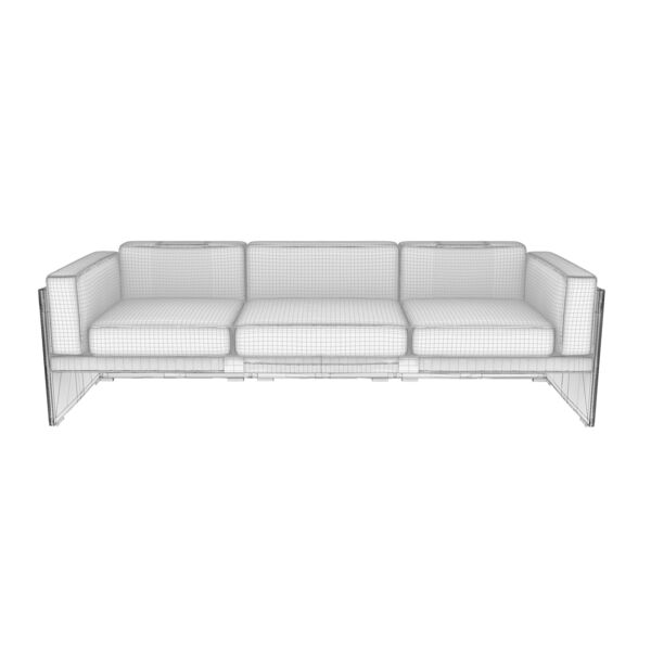 Cassina 405 Duc Sofa 3D model — clay shaded view