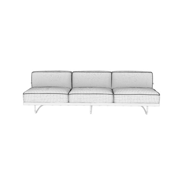 Cassina 5 Canape appartement Le Corbusier Sofa 3D model — clay shaded view