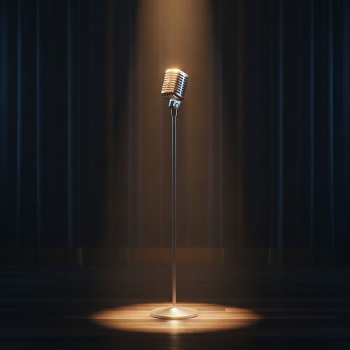 With Stand Metal Microphone 01 3D Model