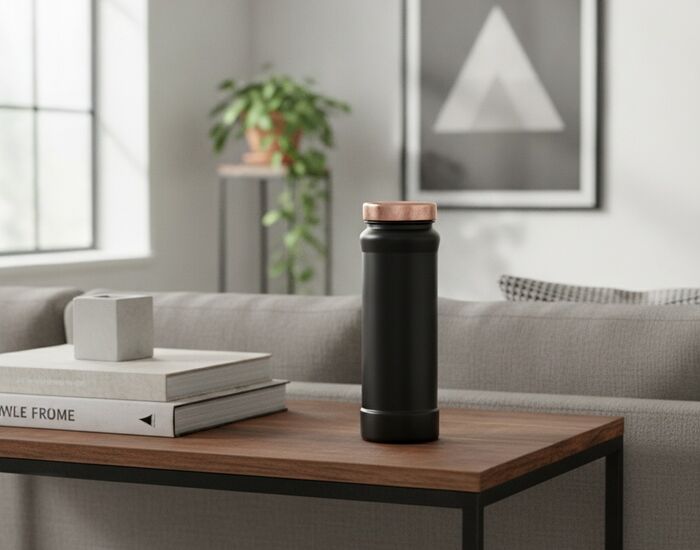 Black With Copper Cap Jar 05 3D Model