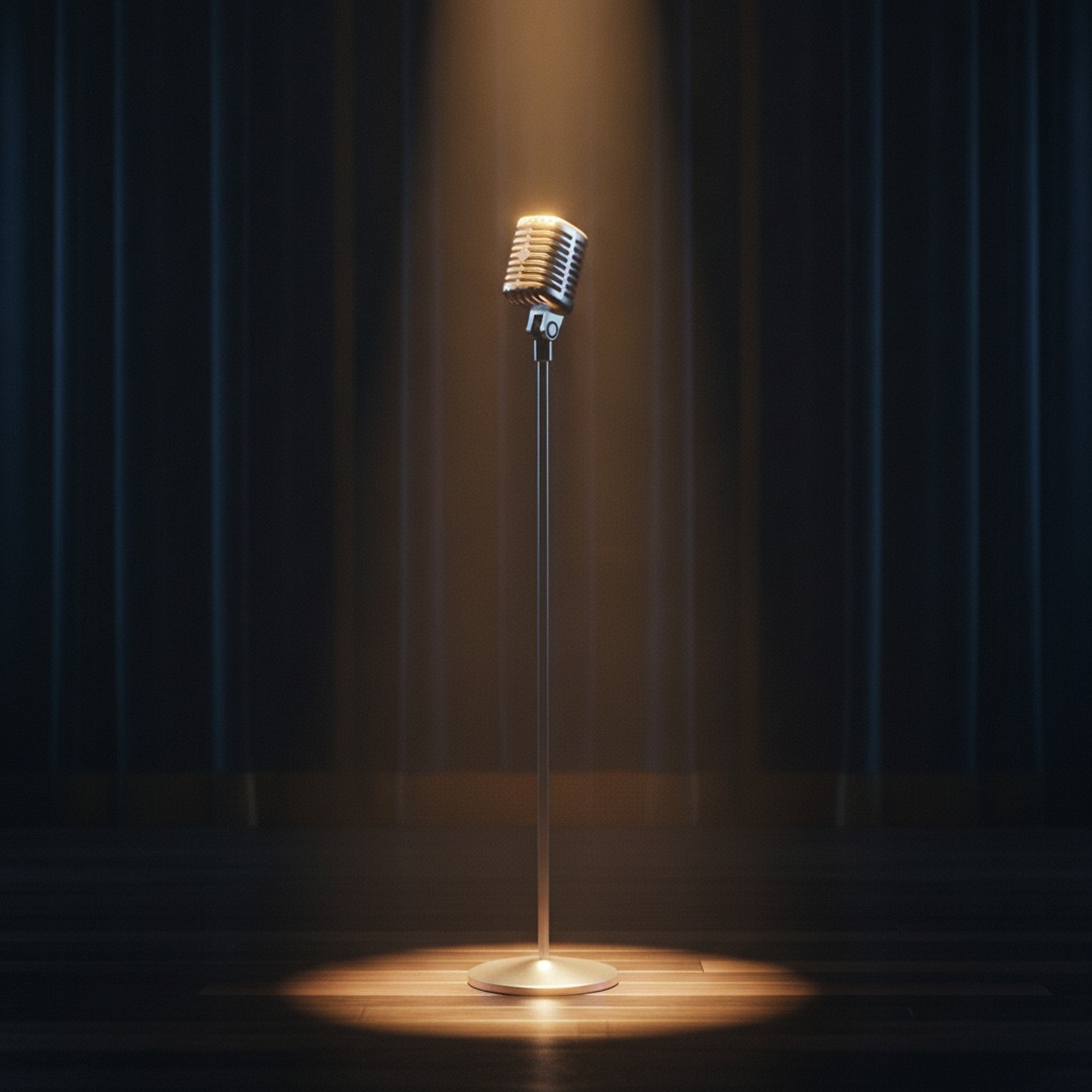 With Stand Metal Microphone 01 3D Model