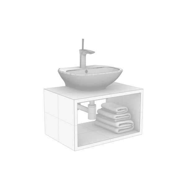 Olympia Ceramica Olympia Ceramic Clear WashBasin 01 3D model — clay shaded view