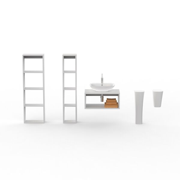 Olympia Ceramica Clear WashBasin + set 02 3D model — studio render