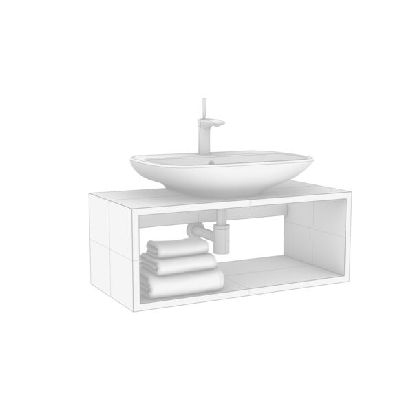 Olympia Ceramica Clear WashBasin 03 3D model — clay shaded view