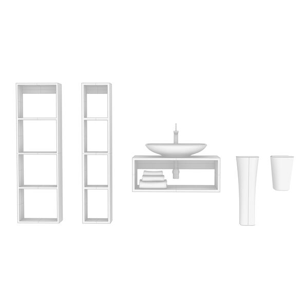 Olympia Ceramica Clear WashBasin + Set 03 3D model — clay shaded view