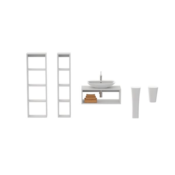 Olympia Ceramica Clear WashBasin + Set 03 3D model — studio render