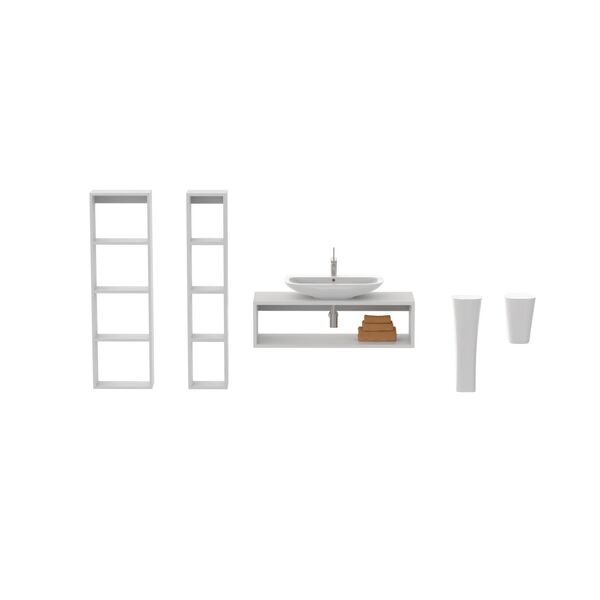 Olympia Ceramica Clear WashBasin + set 04 3D model — studio render