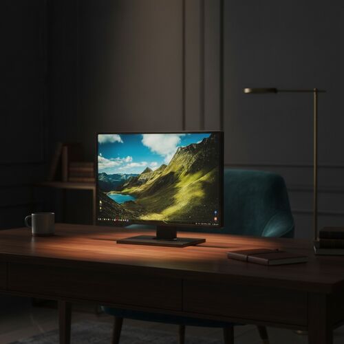 Black Frame With Stand Monitor 01 3D Model