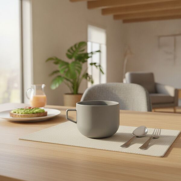 Ceramic Gray Mug 01 - interior view 1