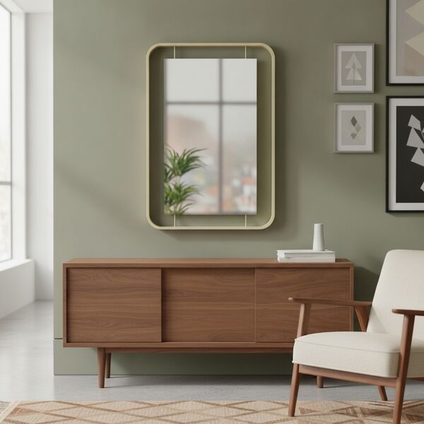 Metal Frame Rectangular Mirror 01 - interior view 1