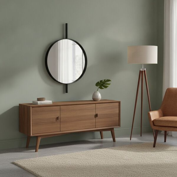 Metal Frame Round Mirror 02 - interior view 1
