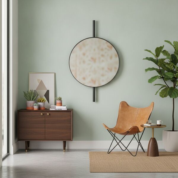 Metal Frame Round Mirror 02 - interior view 2