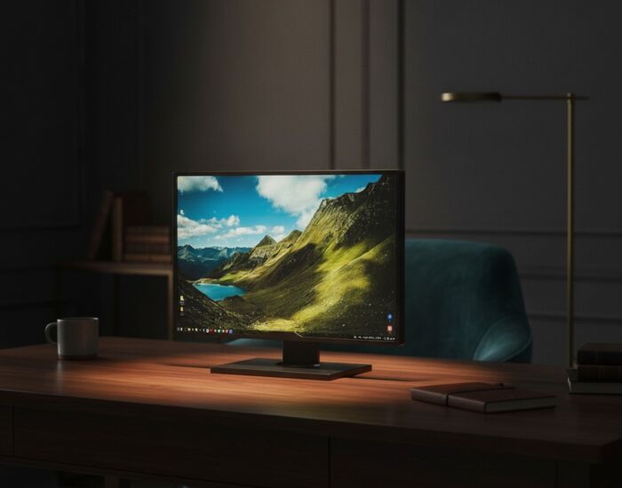 Black Frame With Stand Monitor 01 3D Model