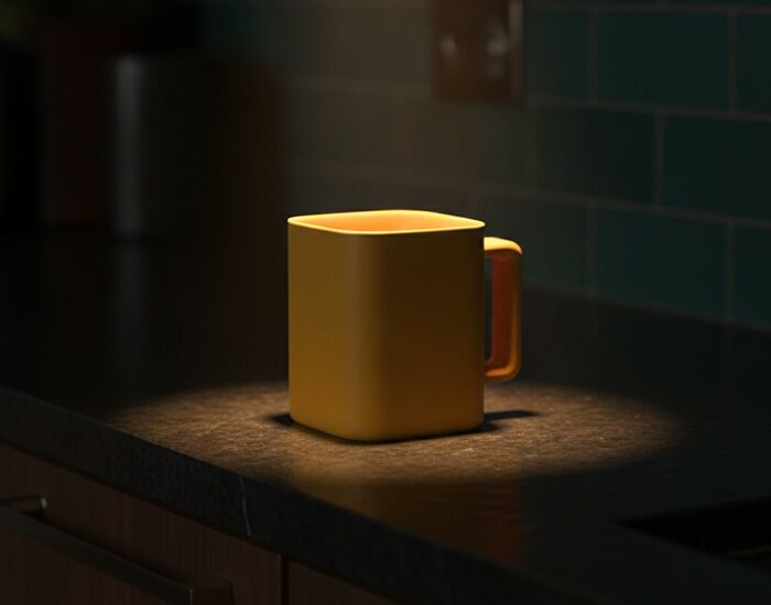 Ceramic Yellow Mug 02 3D Model
