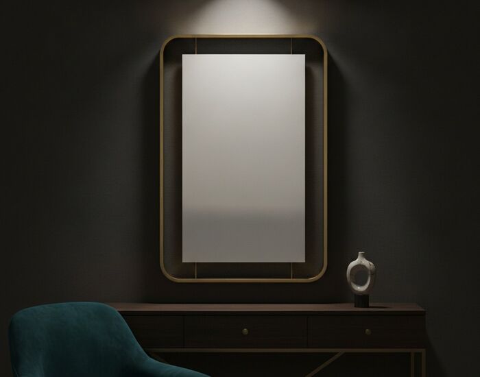 Metal Frame Rectangular Mirror 01 3D Model