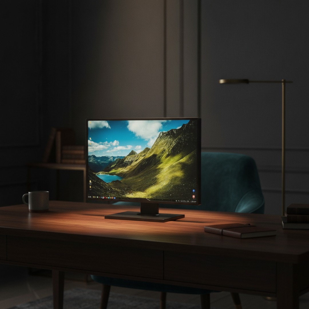Black Frame With Stand Monitor 01 3D Model