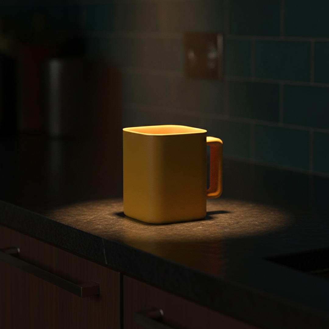 Ceramic Yellow Mug 02 3D Model