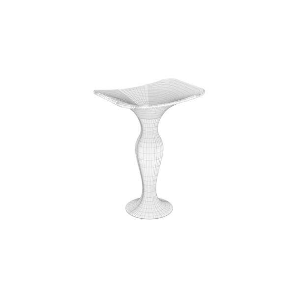 Olympia Ceramica Formosa 2.0 Washbasin rectangular + Pedestal 3D model — clay shaded view