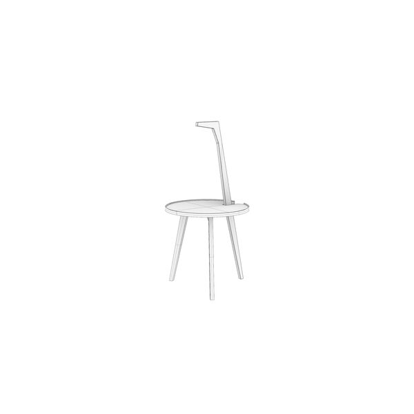 Cassina 834 Cicognino Table 3D model — clay shaded view